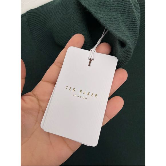 TED BAKER Aavvaa Ruched Knitted Turtleneck Dress Size 4 NWT - Picture 6 of 10